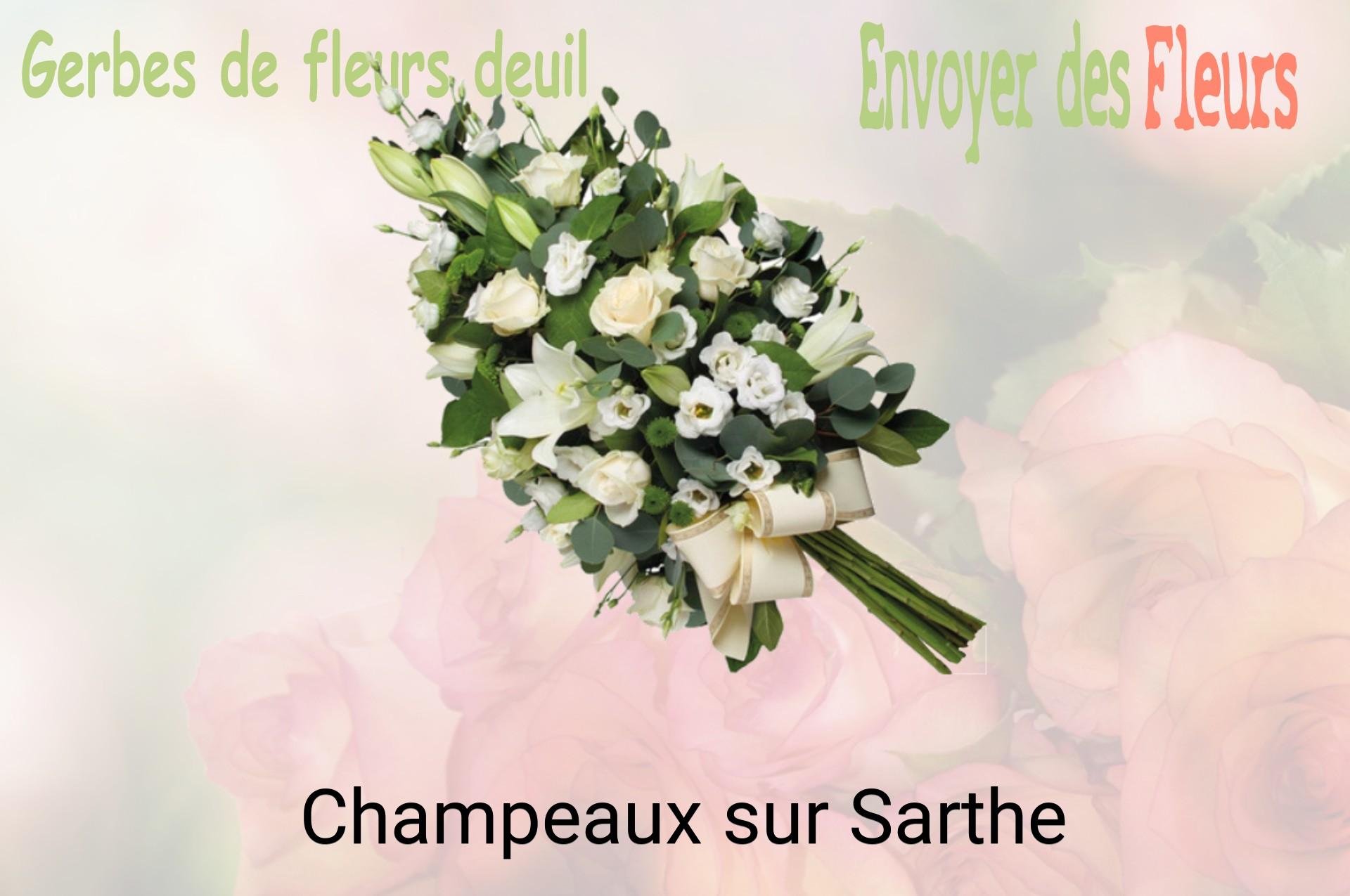 Gerbe de fleurs de deuil livrée à Champeaux-sur-Sarthe